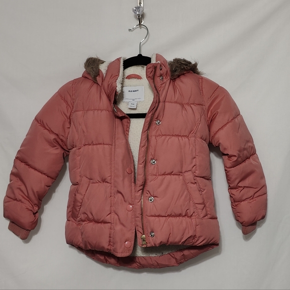 Old Navy Frost-Free Faux-Fur Lined Hooded Puffer Jacket for Girls - Size XS - Picture 6 of 8